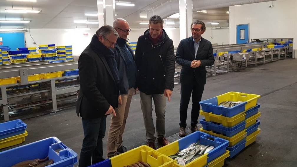 Pierre Karleskind en visite au port de Lorient Keroman