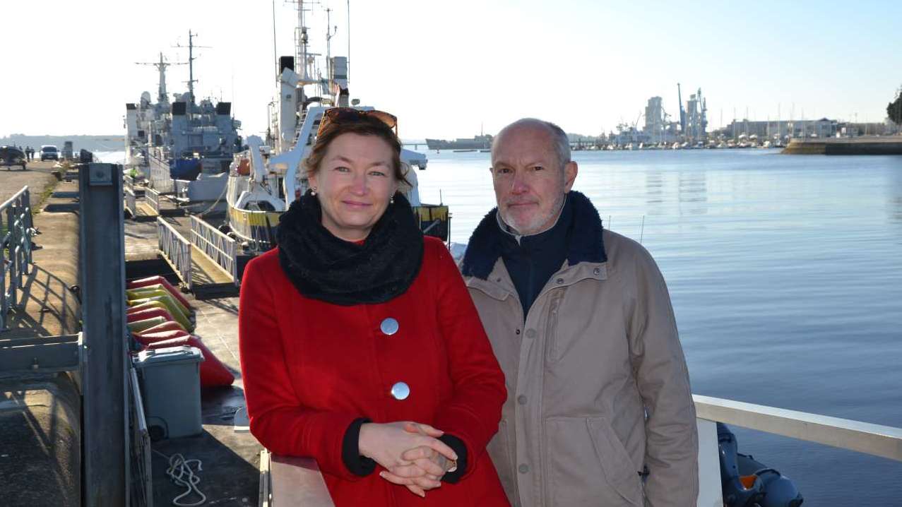 Gaël Le Saout, conseillère régionale et Jean-Paul Solaro, président de la Sem Lorient Keroman